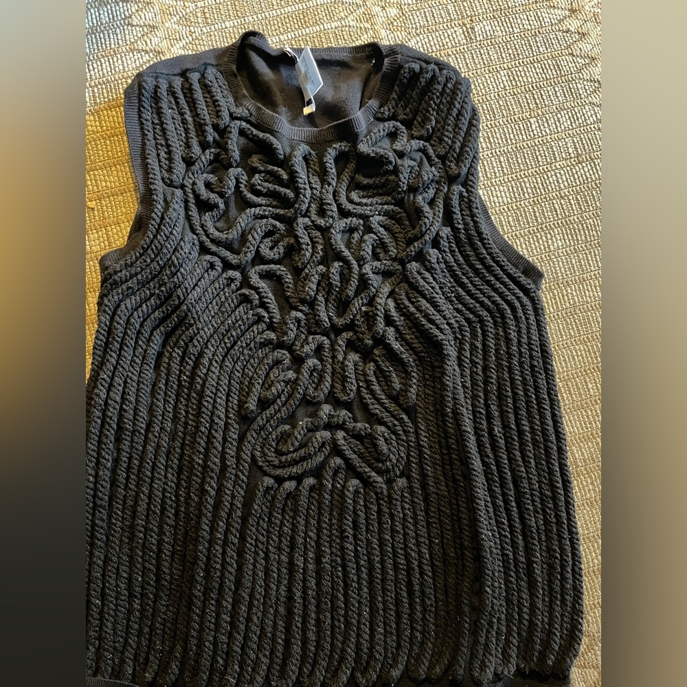 Carven sculptural rope top black mesh